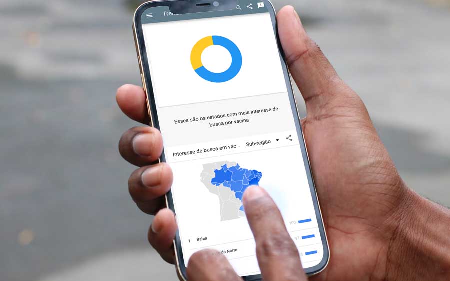 A ferramenta apresenta gráficos com a frequência em que um termo particular é procurado em várias regiões do mundo, e em vários idiomas.